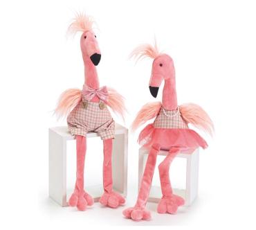 Plush Sitting Flamingo