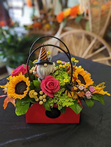 Festive Fall Floral Tote - red